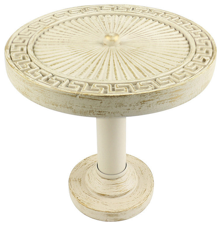 Large Agia Medallion Drapery Holdback, Gilded French White, Set of 1