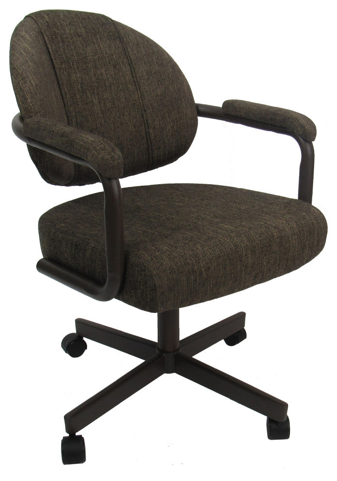 M-70 Caster Swivel Tilt Kitchen Chair with Wheels, Sanora Brown - Coffee