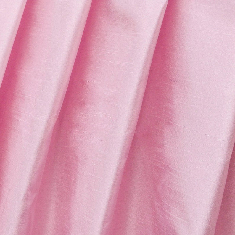 Soft Pink Art Silk Fabric By The Yard, 7 Yards For Curtain, Dress Wholesale