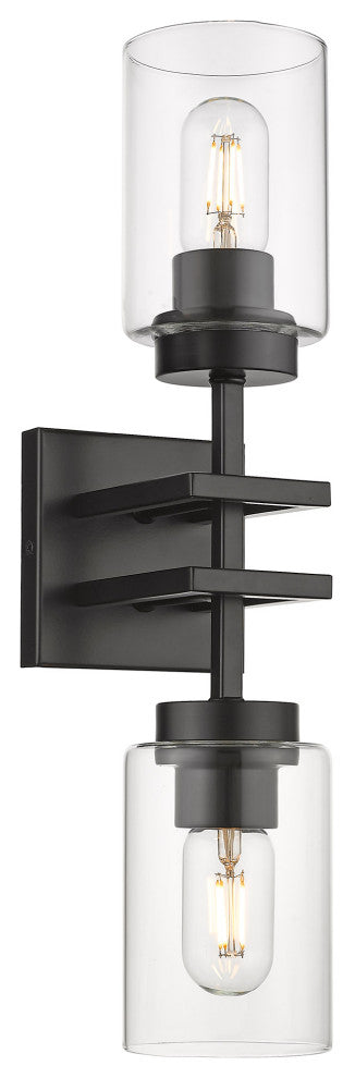 Tribeca 2-Light Wall Sconce With Matte Black Shade