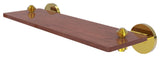 South Beach 16" Solid Wood Shelf, Polished Brass