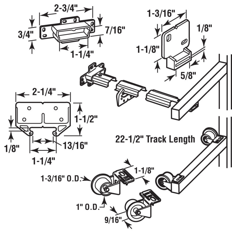 2Pk R7125 Steel Track Drawer Repair Kit