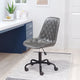 Computer Chair, Faux Vinyl Leather, Steel, Gray, Black, Business Office