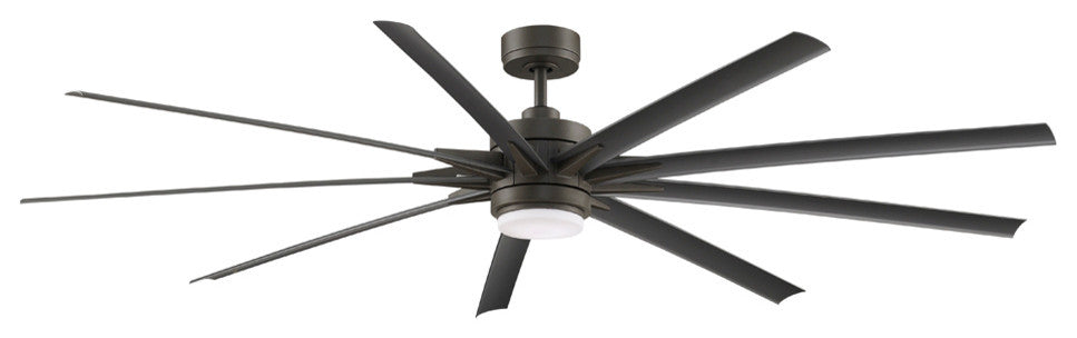 Odyn 84" Fan, Matte Greige With Weathered Wood Blades and LED Light Kit