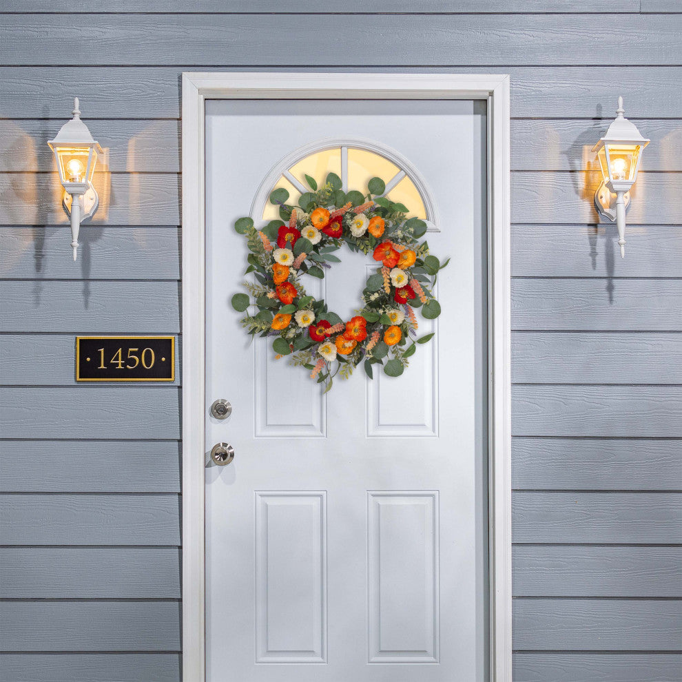 24. in Mixed Spring Flower Eucalyptus Leaf Wreath