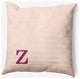 18" x 18" Modern Monogram Indoor/Outdoor Polyester Throw Pillow, Dusty Rose