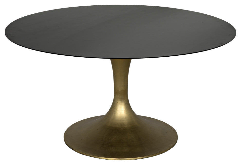 NOIR Furniture - Herno Table in Metal w/Brass Finished Base - GTAB541MB