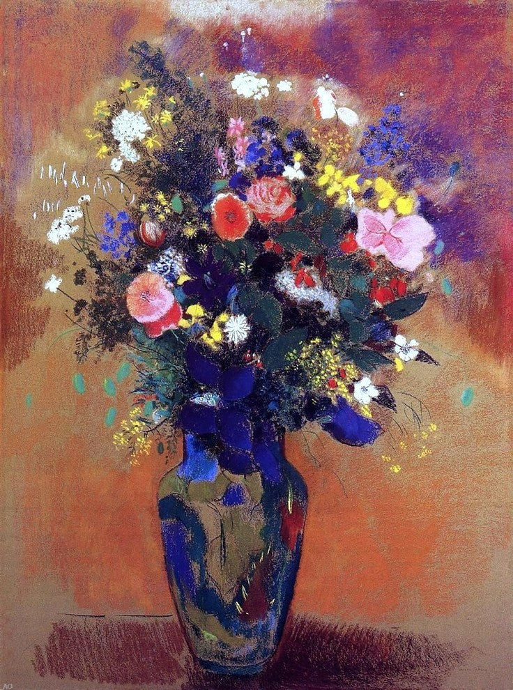 Odilon Redon Bouquet in a Persian Vase, Gallery Wrapped Canvas Print, 21"x28"