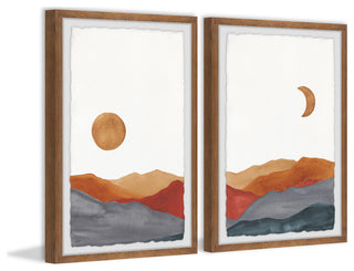 Glowing Mountains Diptych, 2-Piece Set, 16x24 Panels