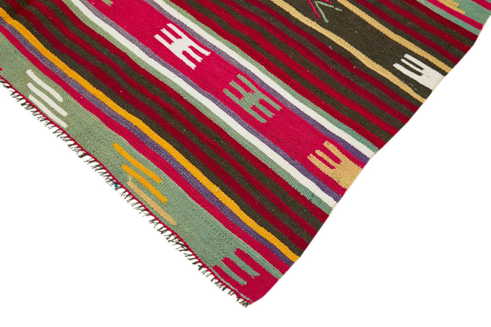Rug N Carpet - Handmade Turkish 5' 4'' x 9' 6'' Vintage Goat Hair Kilim Rug