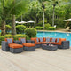 Summon 10-Piece Outdoor Patio Sunbrella Sectional Set