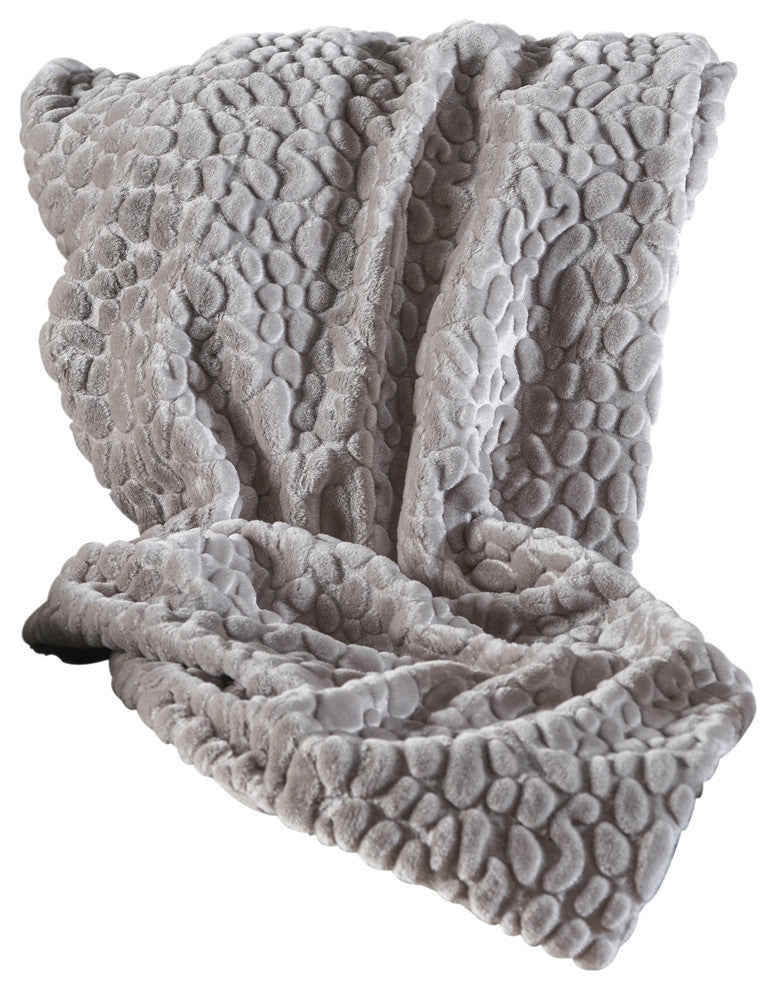 Laraine  Pebble Pattern Faux Fur Throw Blanket