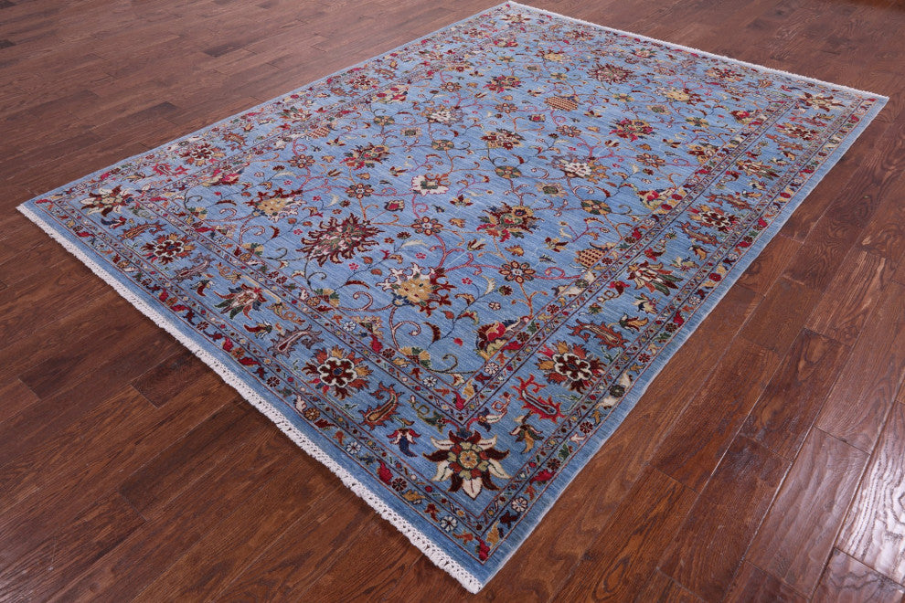 Hand-Knotted Persian Tabriz Wool Rug 6' 9" X 9' 3" - Q12773