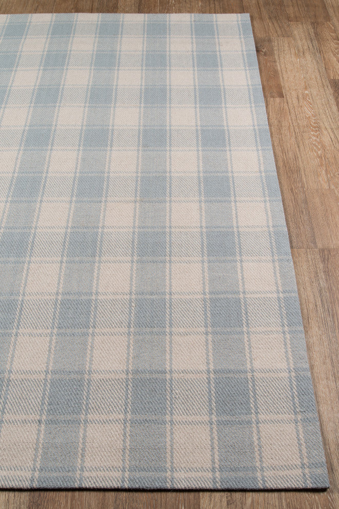 Momeni Marlborough Hand Woven Wool Area Rug, Light Blue, 5'x8'