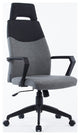 HomeRoots 48" Grey and Black Fabric Plastic and Steel Office Chair
