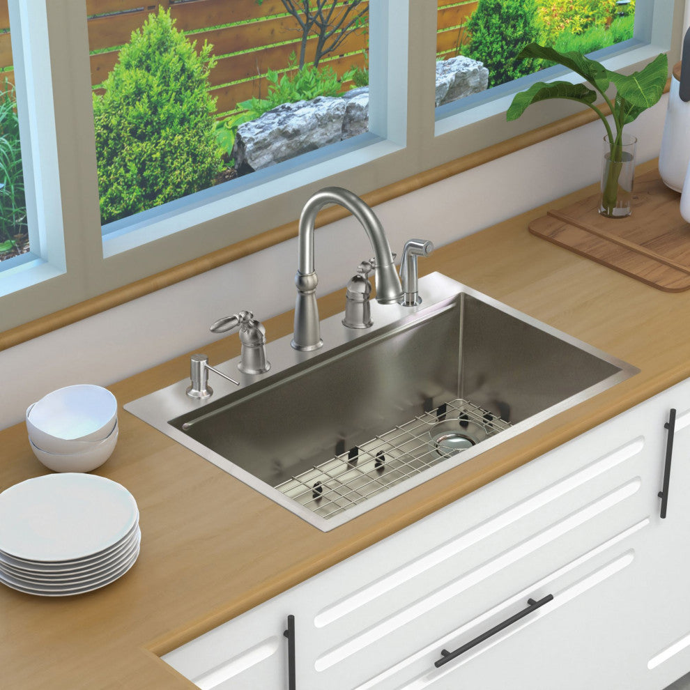 Transolid KWSST322210 Kitchen Workstation, 5 Faucet Holes