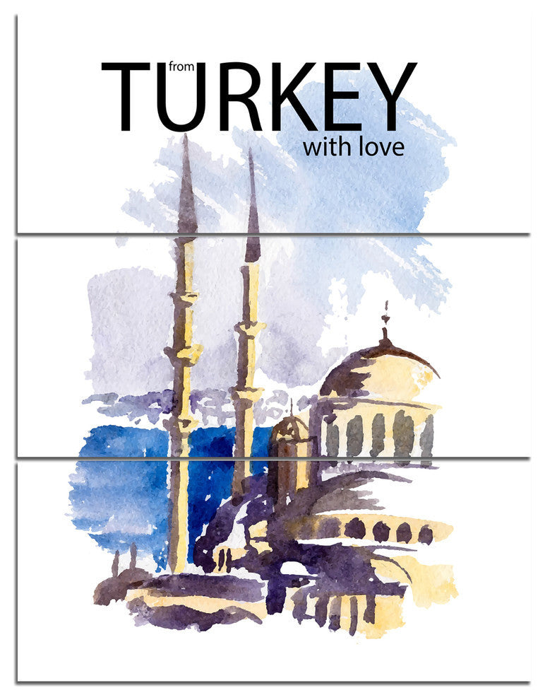 "Turkey Vector Illustration" Metal Wall Art, 3 Panels, 28"x36"