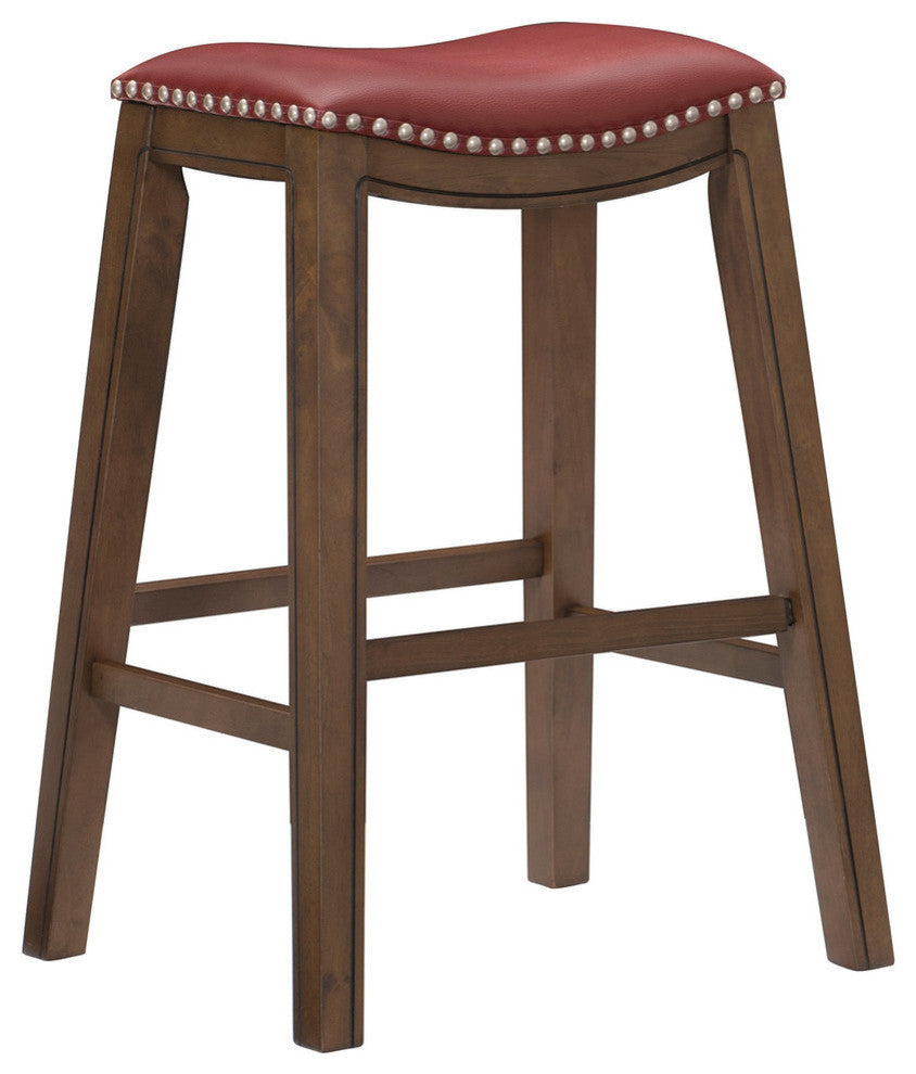 Yannis 29" Height Saddle Stool, Red