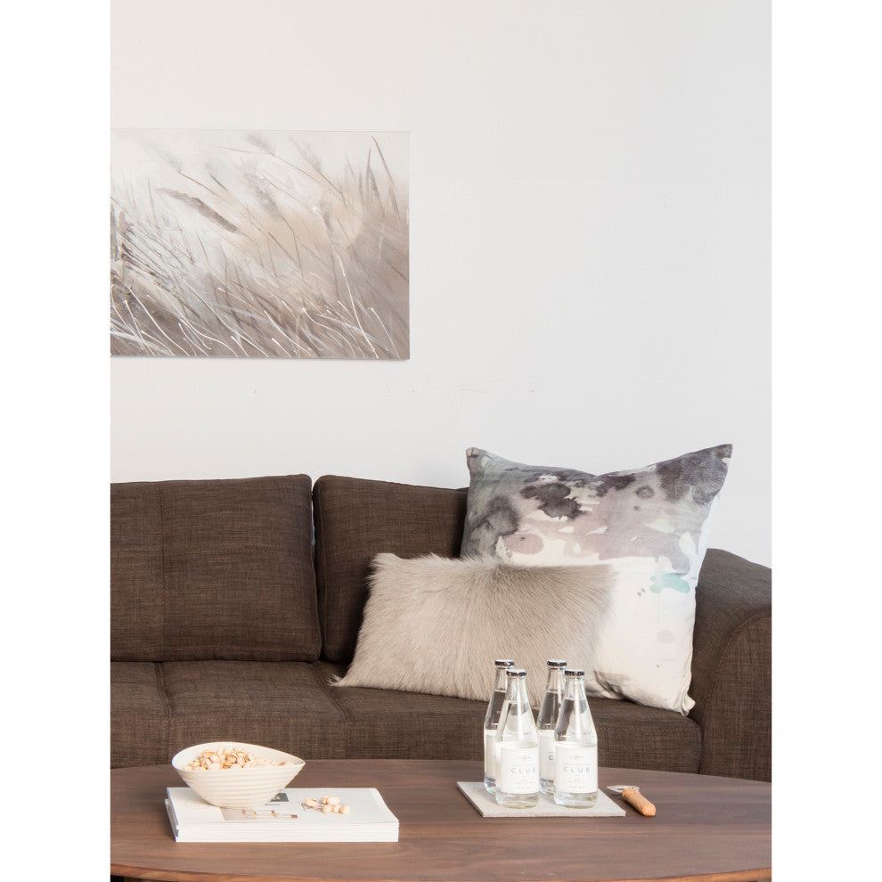 Contemporary Goat Fur Bolster Light Grey - Grey