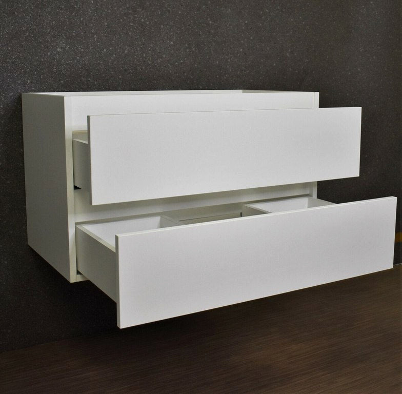 Salt 18Dx36" Floating Bathroom Vanity, Glossy White, Cabinet Only