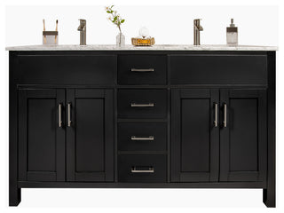 Amaya 60" Double Sink Bathroom Vanity Set, Espresso, 60"