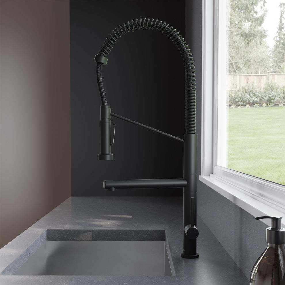 Nouvet Single Handle, Pull-Down Kitchen Faucet With Pot Filler, Matte Black