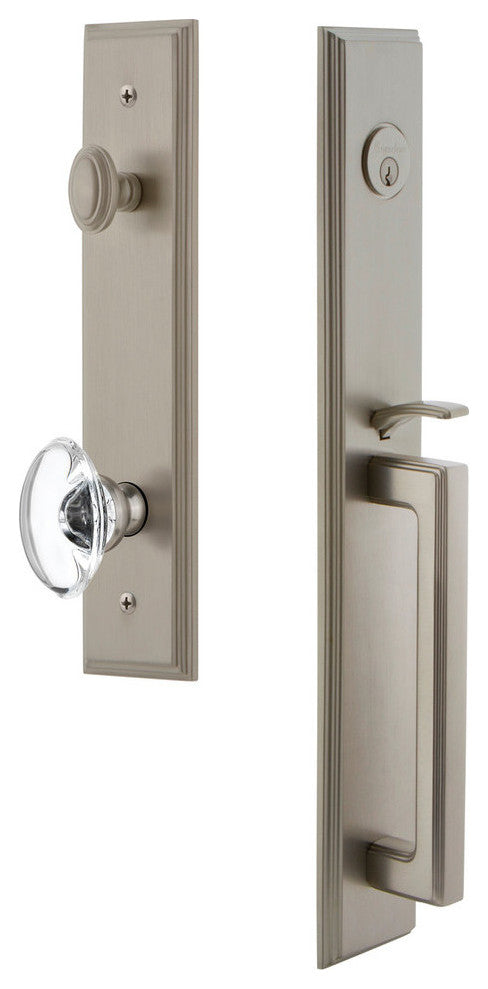 Carre' 1-Piece Dummy Handleset, D Grip and Provence Knob, Satin Nickel, 849157