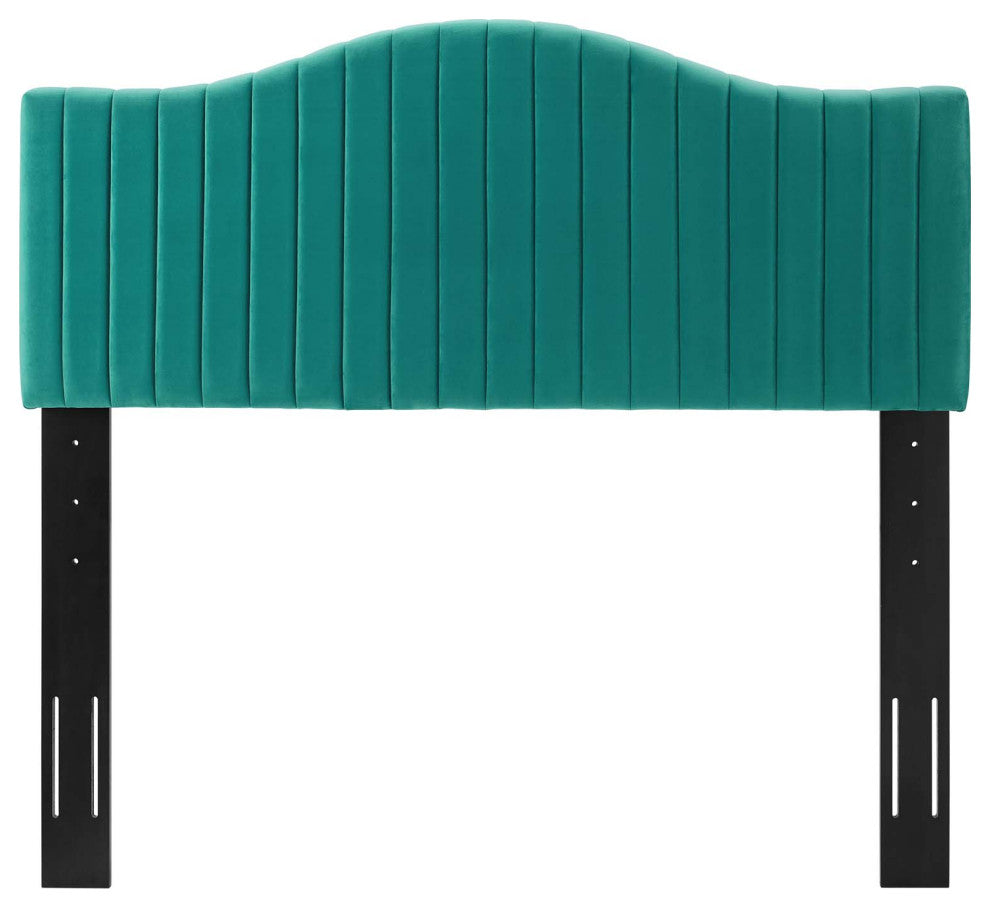 Tufted Headboard, Full Queen Size, Velvet, Teal Blue, Modern Contemporary