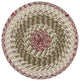 Olive/Burgundy/Gray Round Chair Pad, 15"x15"
