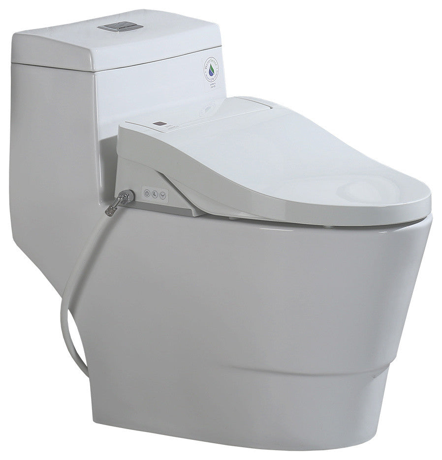 WoodBridge Luxury Elongated One Piece Toilet With Advanced Bidet Seat