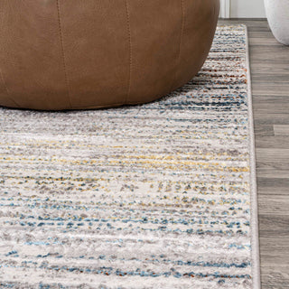 Loom Modern Strie' Gray/Blue/Orange 3 ft. x 5 ft. Area Rug