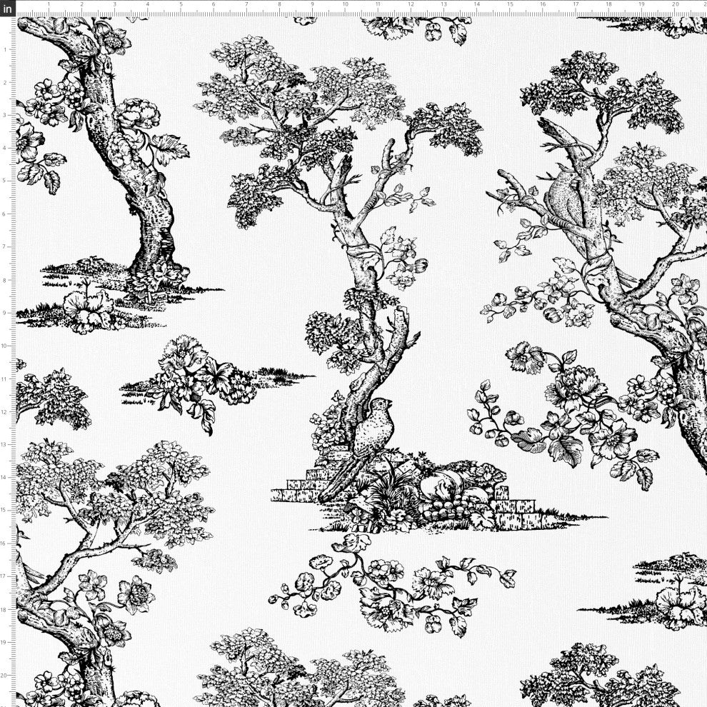 Red from Scalamandre 20" Decorative Pillow, Toile Noir