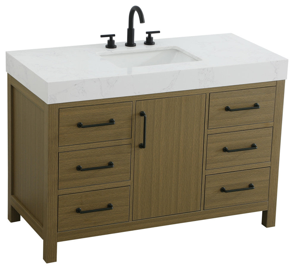 Home Living 48" Single Bathroom Vanity, Chestnut Brown