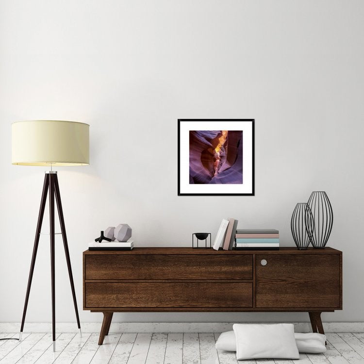 "Fire In Canyon" Framed Digital Print by Sandipan Biswas, 26"x26"