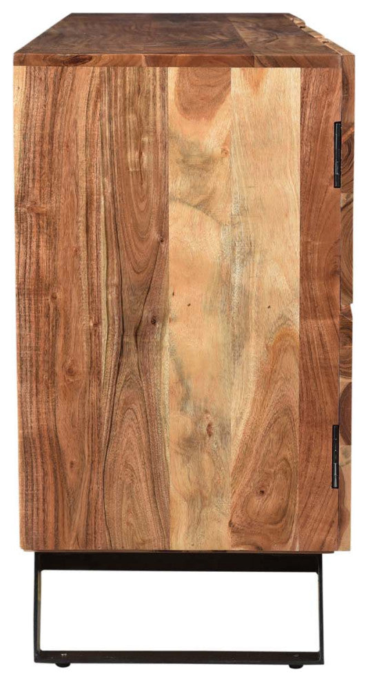 Timbergirl Acacia Wood 3-Door Live Edge Cabinet
