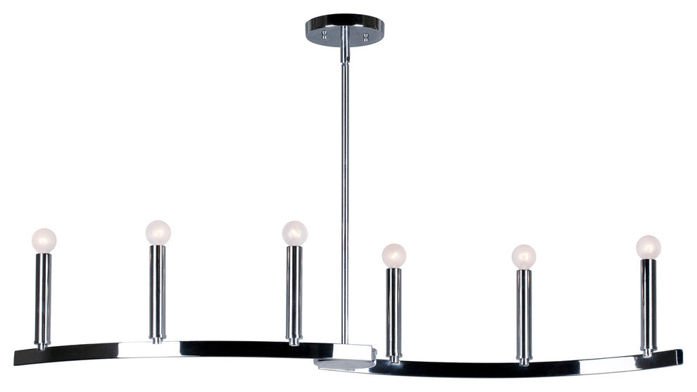 6 Light Island Pendant, Chrome