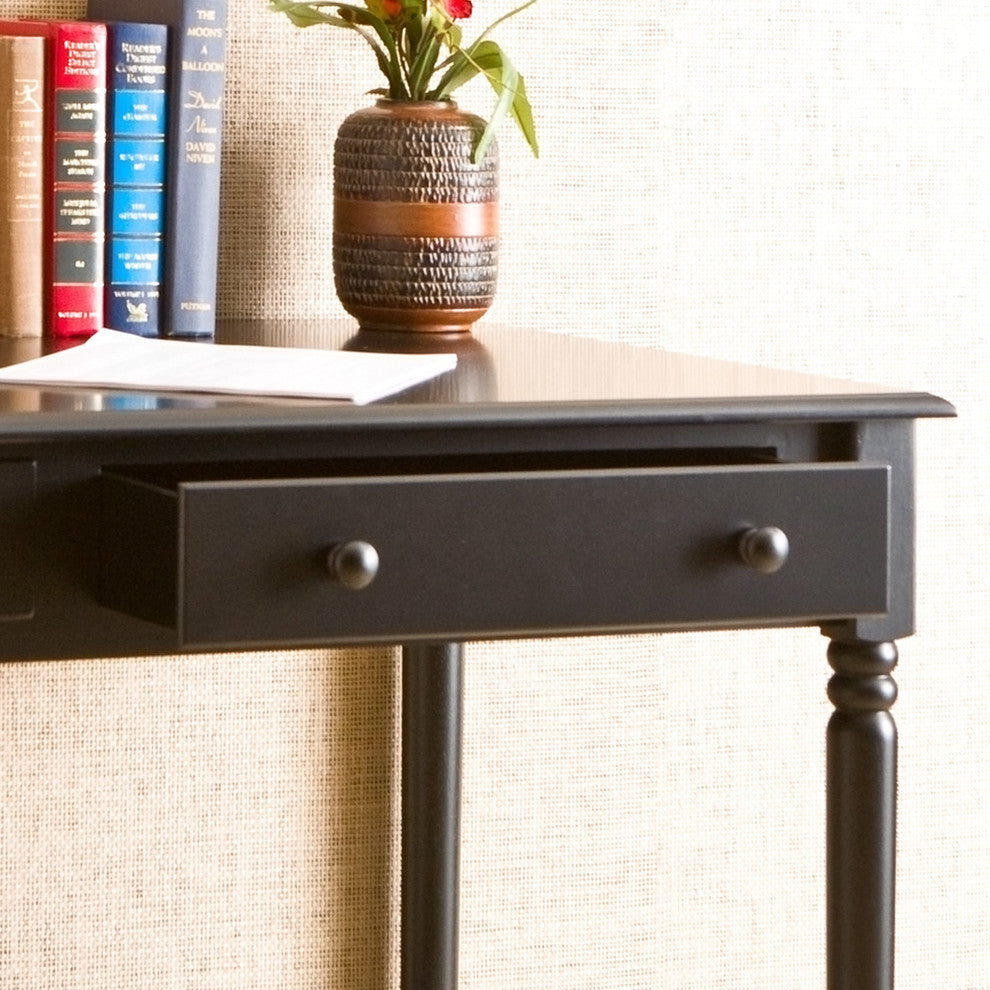 Richter Writing 2-Drawer Desk, Satin Black