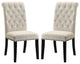 Set of 2 Dining Chairs with Nailhead Trim, Beige