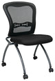 Deluxe Armless Folding Chair With Progrid Back, Titanium, Set of 2
