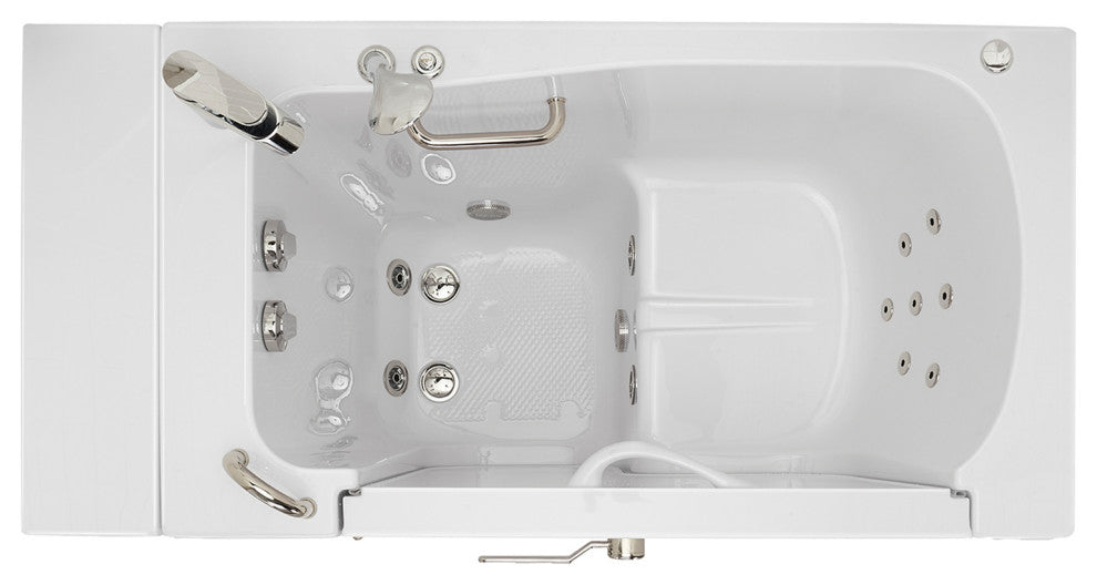 Ella Wheelchair Transfer 32"x52" Walk-In Bathtub,Outswing Door,Faucet,Dual Drain