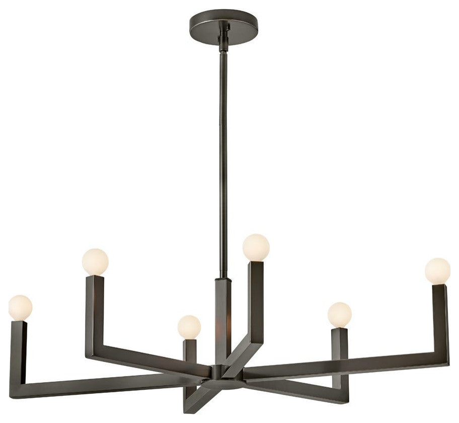 Hinkley Ezra Small Six Light Linear, Black Oxide