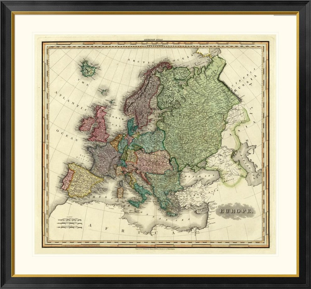 "Europe, 1823" Framed Digital Print by Henry S. Tanner, 46x43"