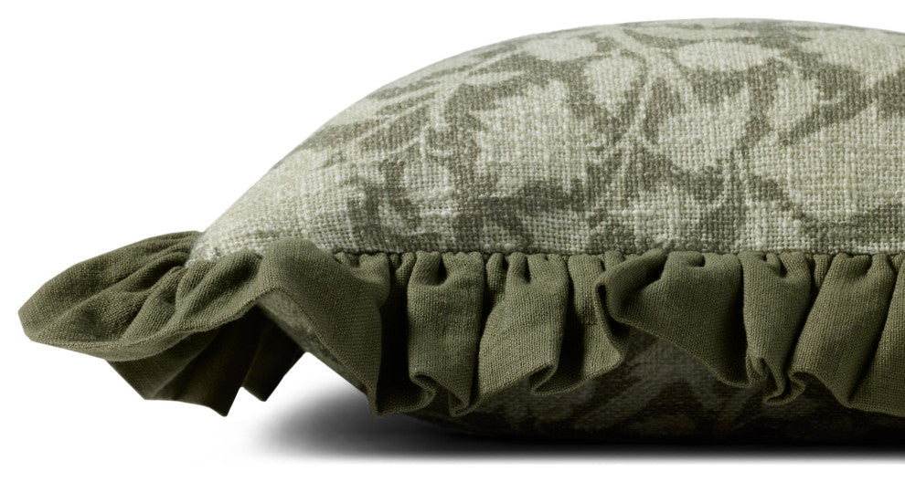 Chris Loves Julia x Loloi Kathleen Green 18'' x 18'' Cover, Poly Pillow