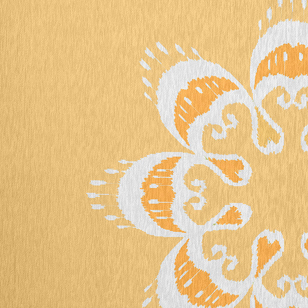 Ikat Mandala Chenille Rug, Sunshine Yellow, 5'x7'
