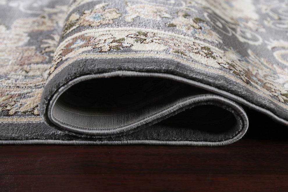 Grey Floral Medallion Transitional Turkish Rug Oriental Carpet 10x10