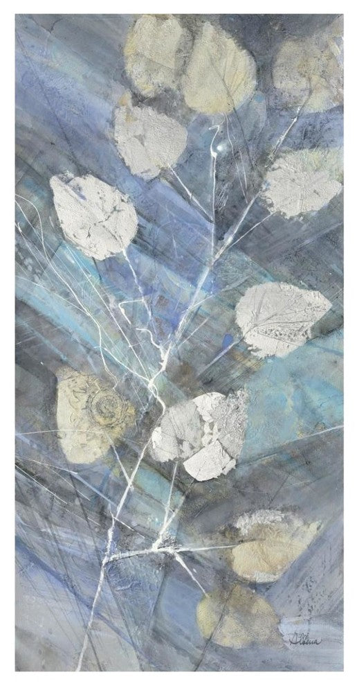 "Silver Leaves II" Digital Paper Print by Albena Hristova, 32"x62"