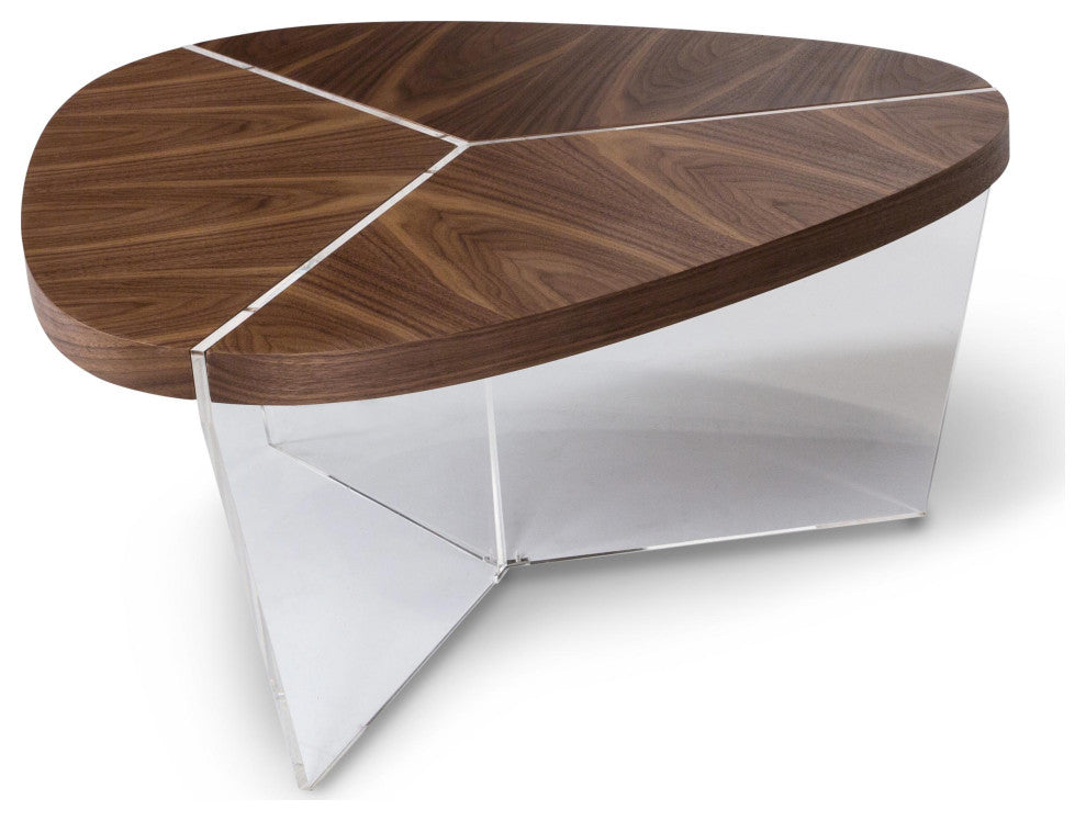 AICO Michael Amini Trance Sector Triangular Cocktail Table, Tall