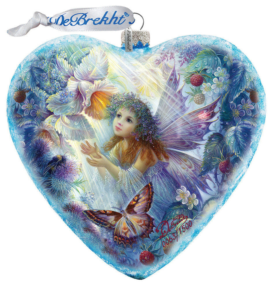 Hand Painted Scenic Glass Ornament Limited Edition Flower Fairy