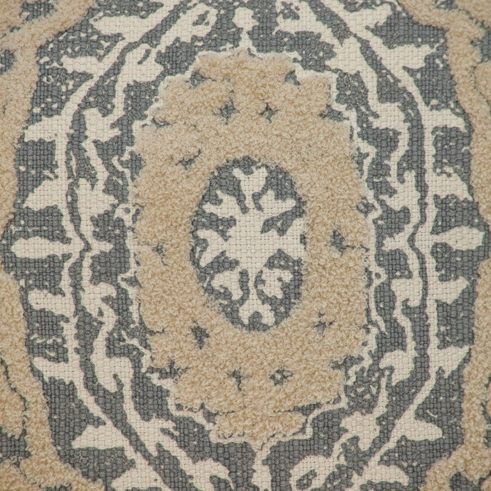Parkland Collection Abu Beige Throw Pillow, Square, Beige/Gray