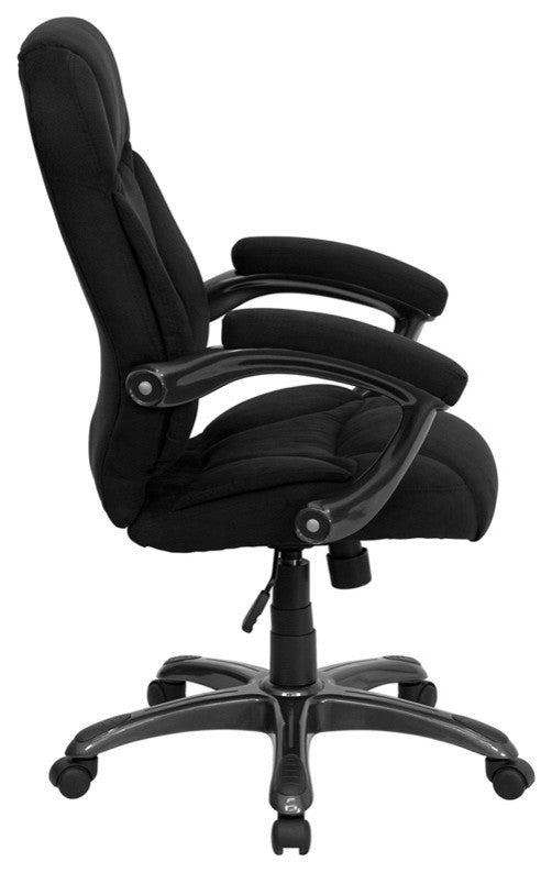 High Back Microfiber UpholsteOffice Chair, Black